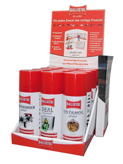 Ballistol Verkaufsdisplay Starthilfe + Isolierspray + Kriechöl