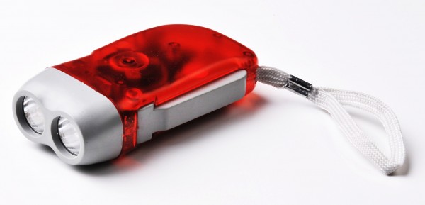 OAKWOOD LED-Dynamotaschenlampe rot/grün